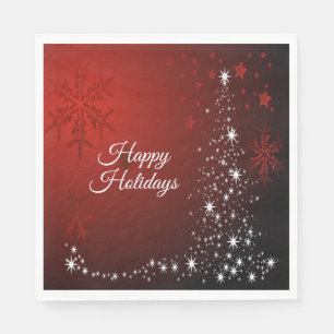 Servilleta De Papel Navidades Fiesta White Stars Tree Copos de nieve r