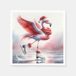 Servilleta De Papel Navidades Flamingo En Patines
