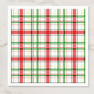 Servilleta De Papel Navidades Flannel Plaid Tartan Design - Blanco