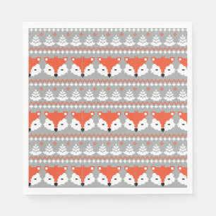 Servilleta De Papel Navidades Fox arglye patrón, bosque invernal