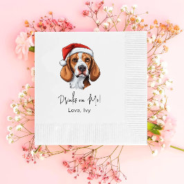 Servilleta De Papel Navidades Fox Hound Dog Bebidas Personalizadas Sob