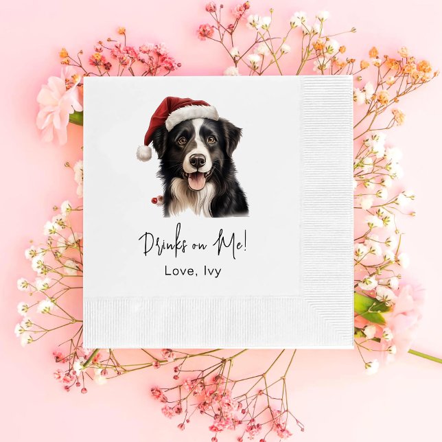 Servilleta De Papel Navidades Fronteriza Con El Perro Collie Bebe Sobr (Subido por el creador)