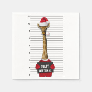 Servilleta De Papel Navidades Funny Mugshot Guilty Giraffe