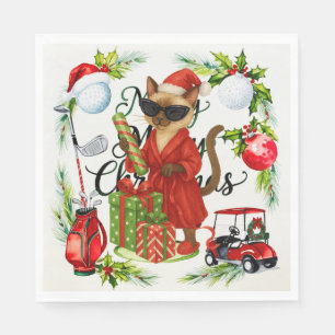 Servilleta De Papel Navidades gatos de golf siameses temática para gol