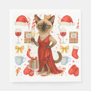 Servilleta De Papel Navidades gatos temáticos para amantes de gatos si