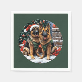 Servilleta De Papel Navidades German Shepherd Dogs
