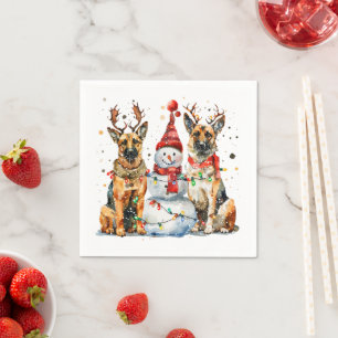 Servilleta De Papel Navidades German Shepherd Dogs