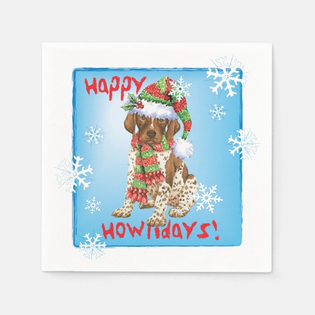 Servilleta De Papel Navidades German Shorthtransmitió Pointer (Anverso)