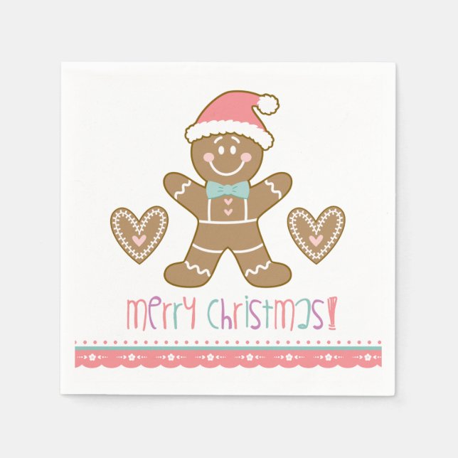 Servilleta De Papel Navidades Gingerbread Cookie Fiesta Napkin (Anverso)