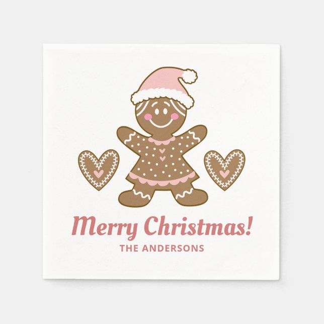 Servilleta De Papel Navidades Gingerbread Cookie Fiesta Napkin (Anverso)