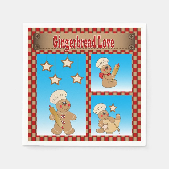 Servilleta De Papel Navidades Gingerbread Cookie Love (Anverso)