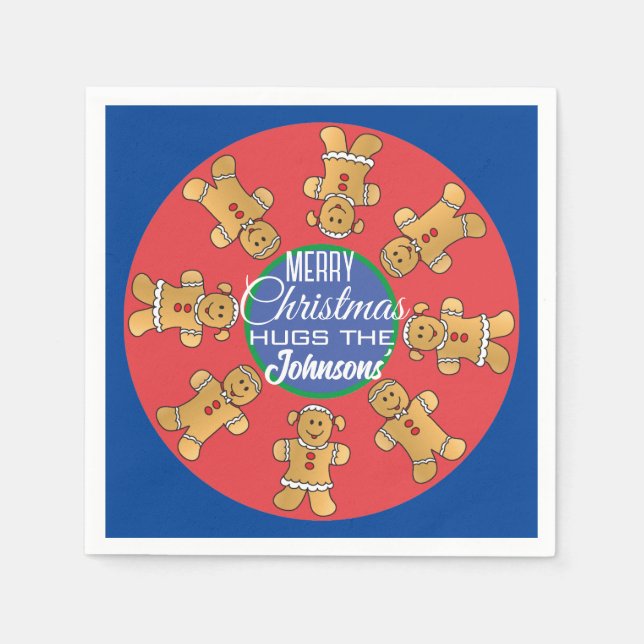 Servilleta De Papel Navidades Gingerbread Cookies Blue (Anverso)