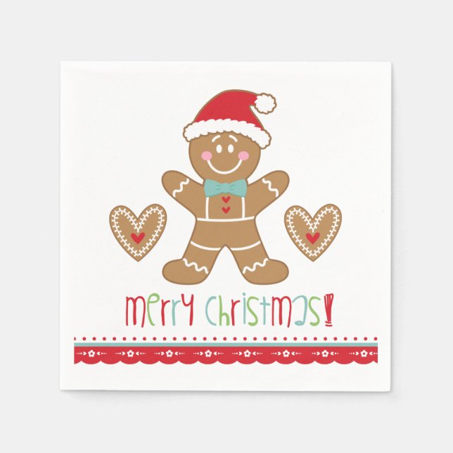 Servilleta De Papel Navidades Gingerbread Fiesta Napkin (Anverso)