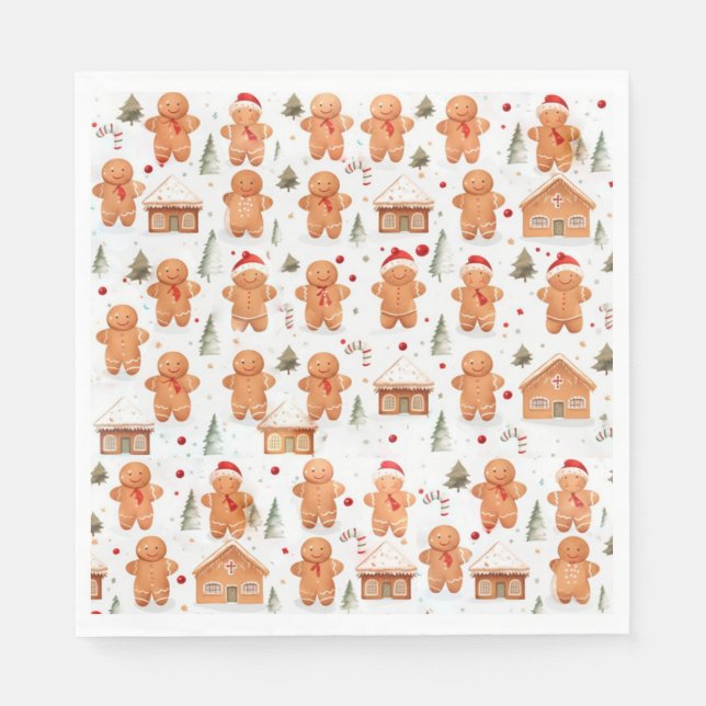 Servilleta De Papel Navidades Gingerbread Man y House (Anverso)