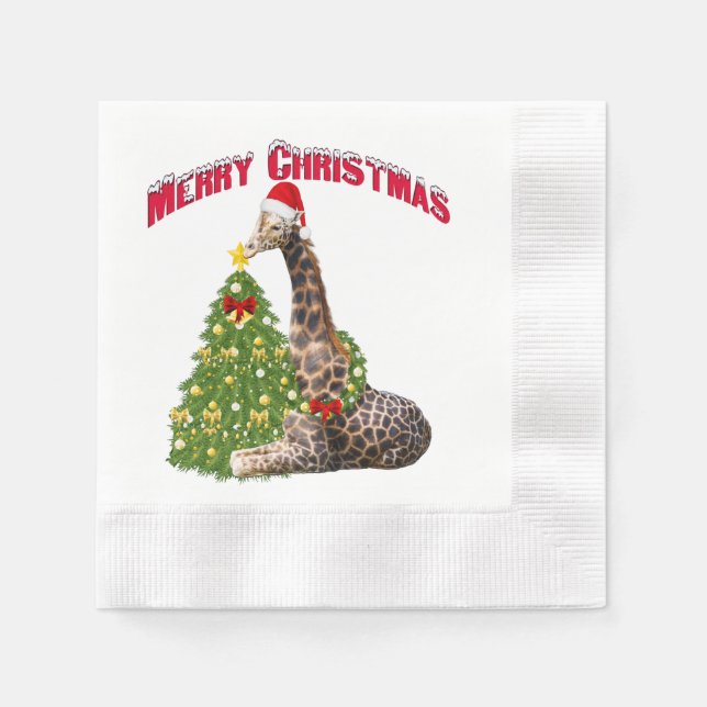 Servilleta De Papel Navidades Giraffe (Anverso)
