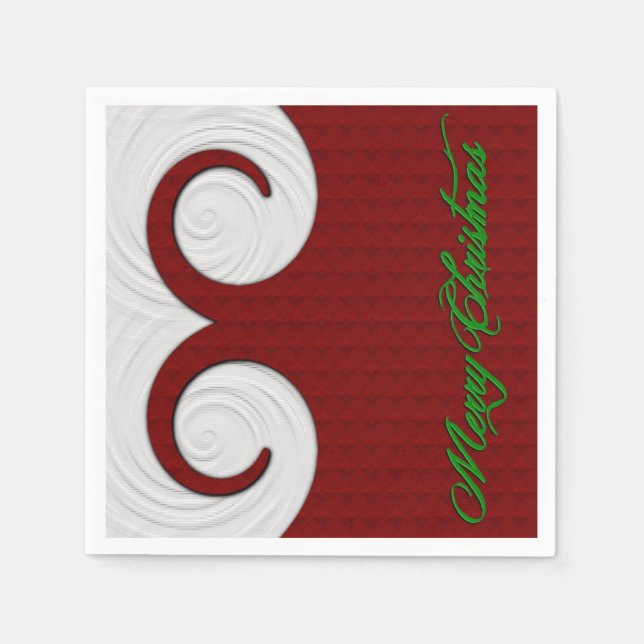 Servilleta De Papel Navidades giran toallas rojas y blancas de vacacio (Anverso)