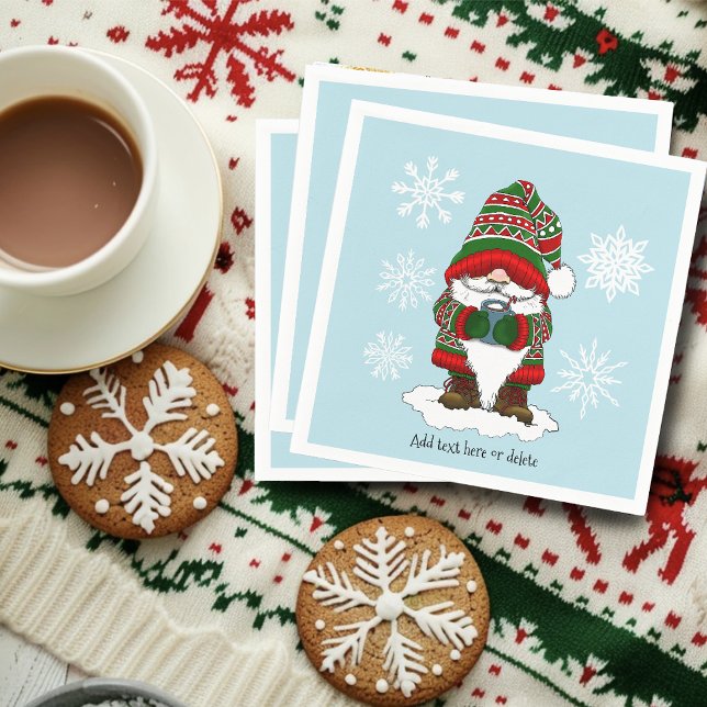 Servilleta De Papel Navidades Gnome Red Green Cute (Subido por el creador)