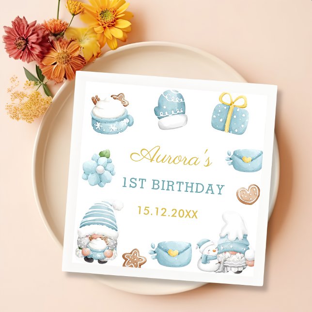 Servilleta De Papel Navidades Gnomes Napkins del Partido del Cumpleaño (Subido por el creador)