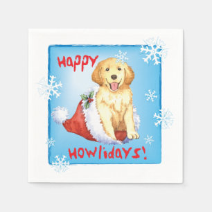 Servilleta De Papel Navidades Golden Retriever