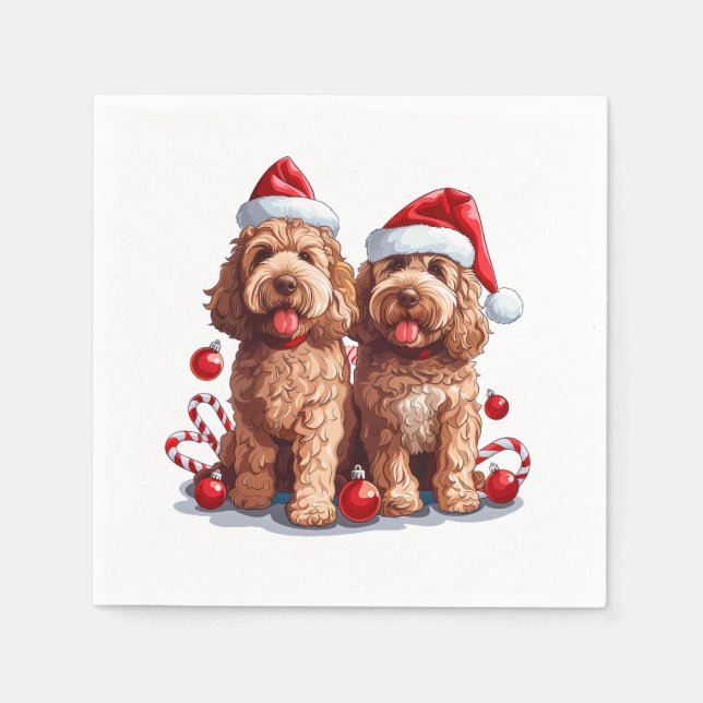 Servilleta De Papel Navidades Goldendoodle Dogs (Anverso)
