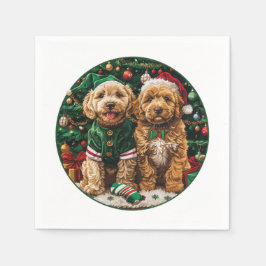 Servilleta De Papel Navidades Goldendoodle Puppy Dogs