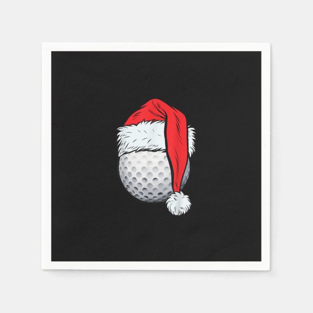 Servilleta De Papel Navidades Golf Ball Santa T Gorra Funny Sport Xmas (Anverso)