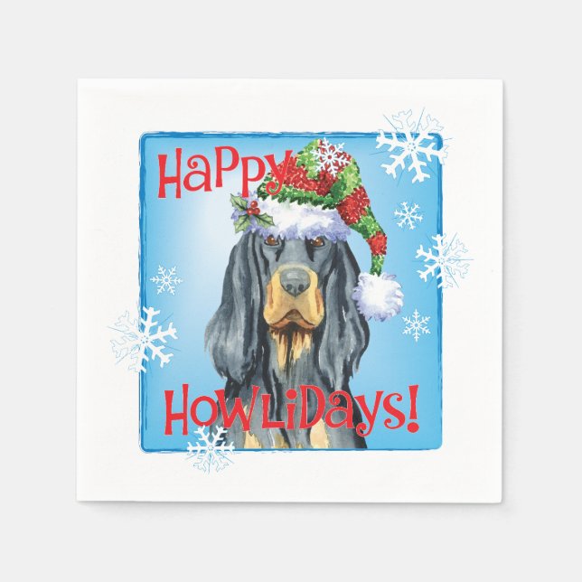 Servilleta De Papel Navidades Gordon Setter (Anverso)