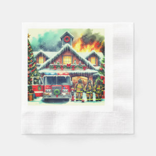 Servilleta De Papel Navidades gracias por los bomberos