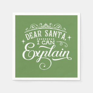 Servilleta De Papel Navidades graciosos Estimado Santa I puede explica