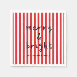 Servilleta De Papel Navidades gráficos modernos mínimos rojos y blanco