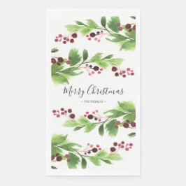 Servilleta De Papel Navidades Greenery Red Berries