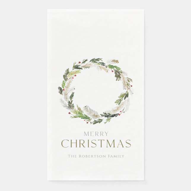 Servilleta De Papel Navidades Greenery Wreath (Anverso)