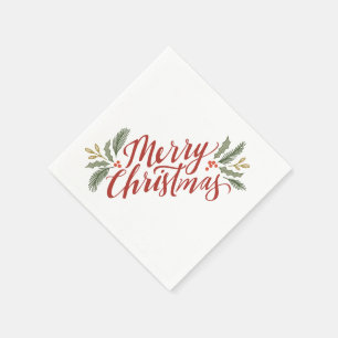 Servilleta De Papel Navidades guion y vacaciones verdes