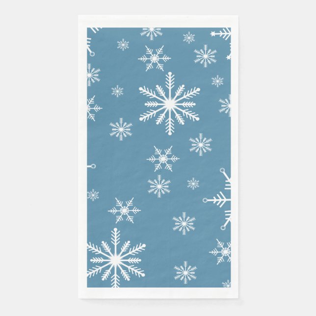 Servilleta De Papel Navidades Hacen Snowflake Con El Azul (Anverso)