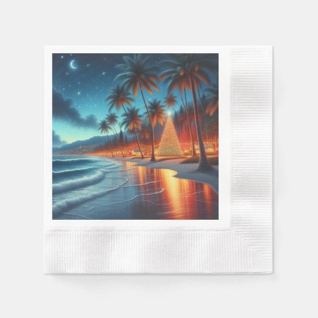 Servilleta De Papel Navidades hawaianos/tropicales (Anverso)