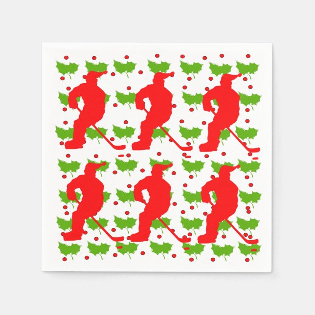 SERVILLETA DE PAPEL NAVIDADES HOCKEY (Anverso)