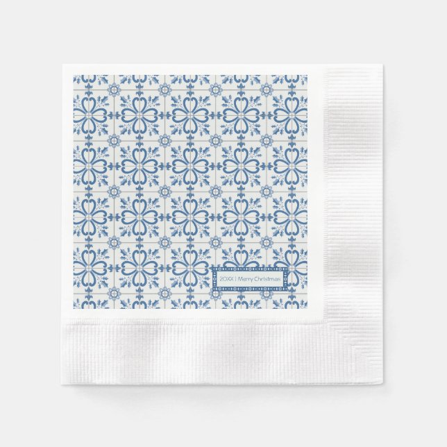 Servilleta De Papel Navidades hojas y pétalos de flores (Anverso)