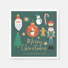 Servilleta De Papel Navidades Holiday Nutcracker Santa Cookie