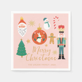 Servilleta De Papel Navidades Holiday Nutcracker Santa Cookie