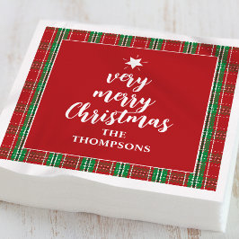 Servilleta De Papel Navidades Holiday Red Green Holiday Plaid Cute