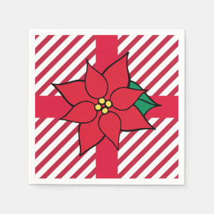 Servilleta De Papel Navidades Holiday Red Poinsettia Fiesta Napkins