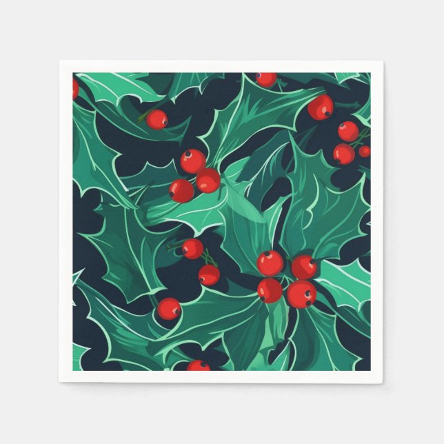 Servilleta De Papel Navidades Holly (Anverso)