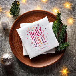 Servilleta De Papel Navidades "Holly Jolly" brillantes y festivos