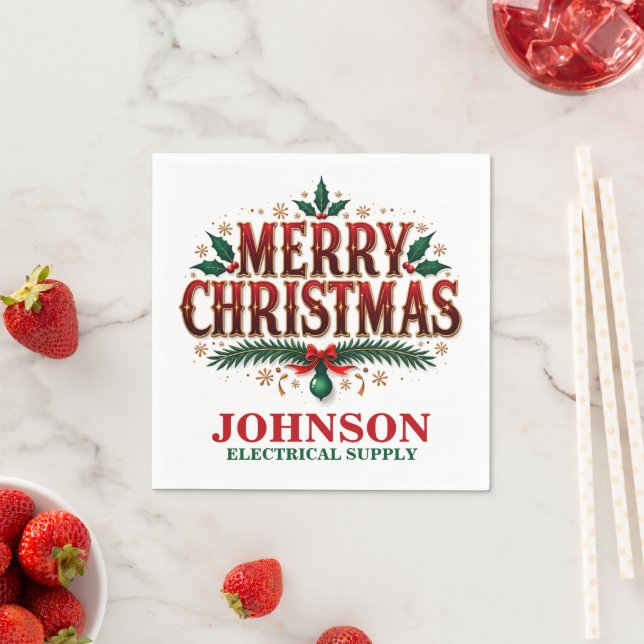 Servilleta De Papel Navidades Holly Office Fiesta (In situ)