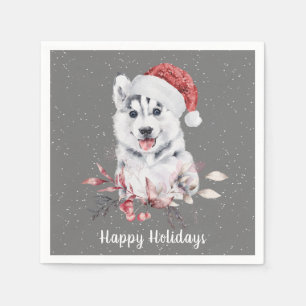 Servilleta De Papel Navidades Husky En Gris