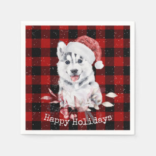 Servilleta De Papel Navidades Husky Sobre Las servilletas De Buffalo