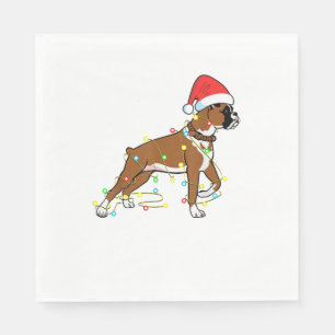 Servilleta De Papel Navidades iluminan obsequio de boxeo de perro de m