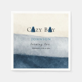 Servilleta De Papel navidades invierno cálido muchacho que cumple dos