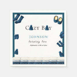 Servilleta De Papel navidades invierno cálido muchacho que cumple dos