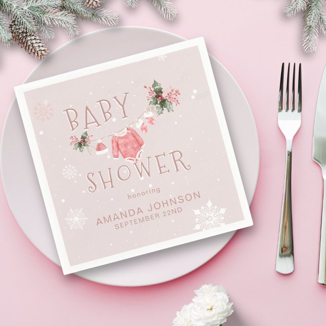 Servilleta De Papel Navidades invierno hace frío fuera de Baby Shower (Subido por el creador)